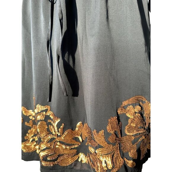 Robbi & Nikki Dress Black With Gold Sequin at the bottom Lined New $365 - Picture 3 of 13